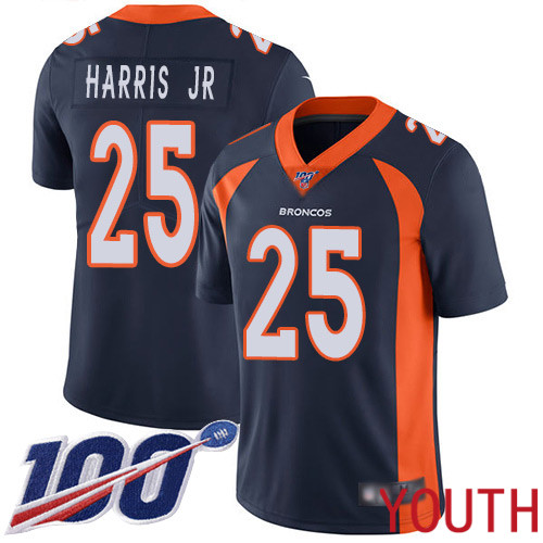 Youth Denver Broncos 25 Chris Harris Jr Navy Blue Alternate Vapor Untouchable Limited Player 100th Season Football NFL Jersey